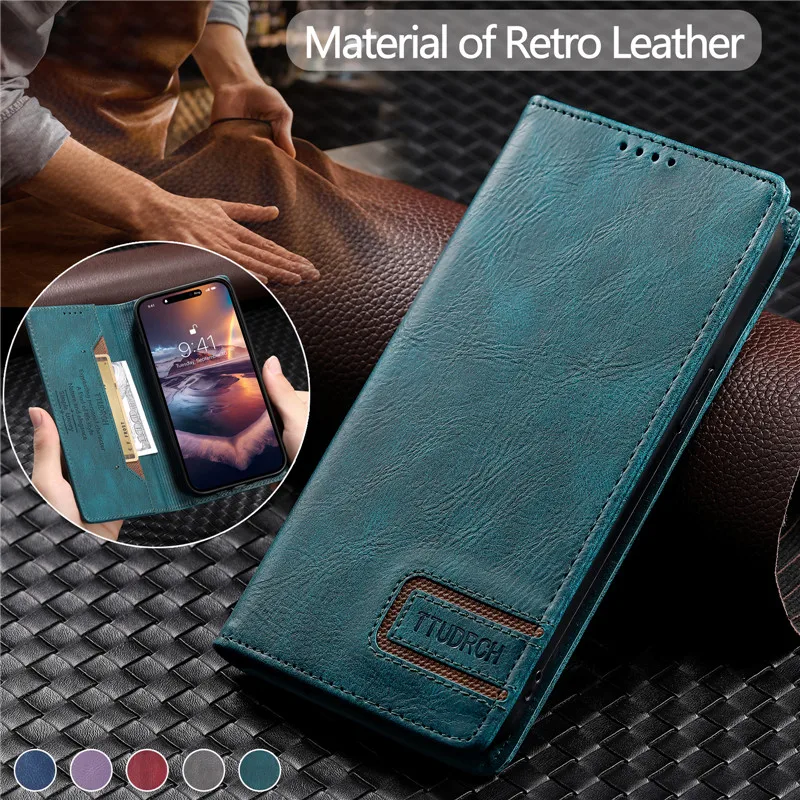 

Luxury Magnetic Leather Purse Phone Case For Google Pixel 8 Pro 7 6 Pro 7A 6A 5A Retor Wallet Card Slot Flip Holder Cover Hoesje