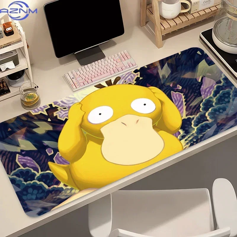 Natural Rubber Pokemon Psyduck Mini Mouse Pad Gaming Desk Mat PC Laptop Keyboard Table Mat Gamer Big Mouse Carpet