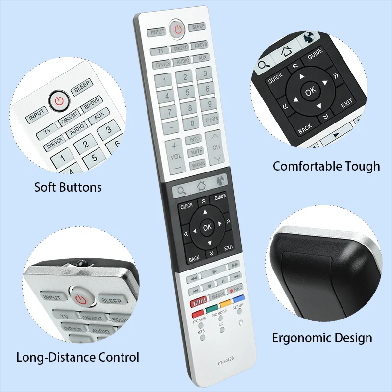 CT-90428 Remote Control For Toshiba TV 32L4300 39L4300 50L4300 50L7300 58L4300 65L7300 32L4300U 39L4300U 50L4300U 50L7300U