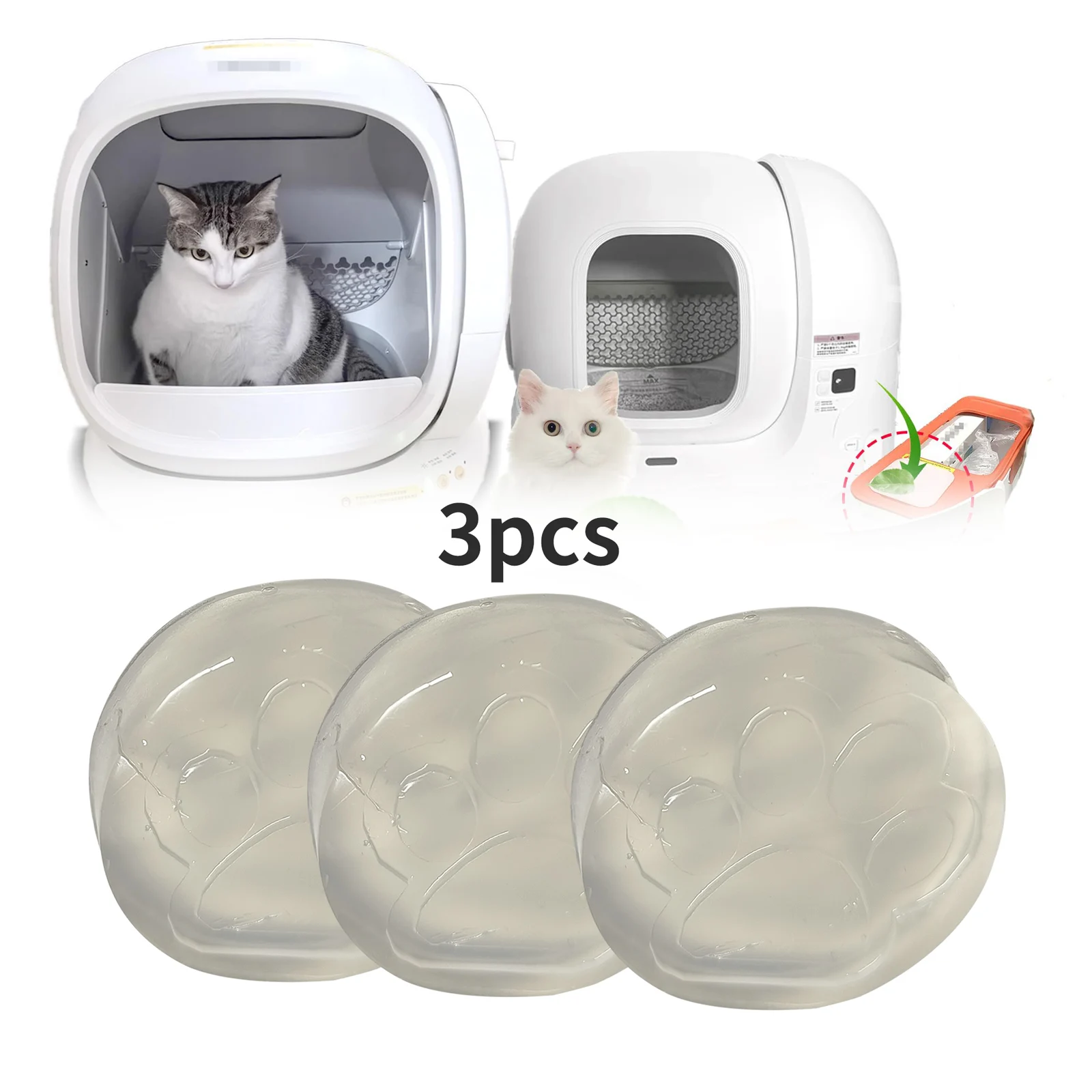 Desodorante compatible con caja de arena para gatos limpia, gel desodorante para inodoro para gatos para caja de arena para gatos, desodorante para arena para gatos (3 piezas)