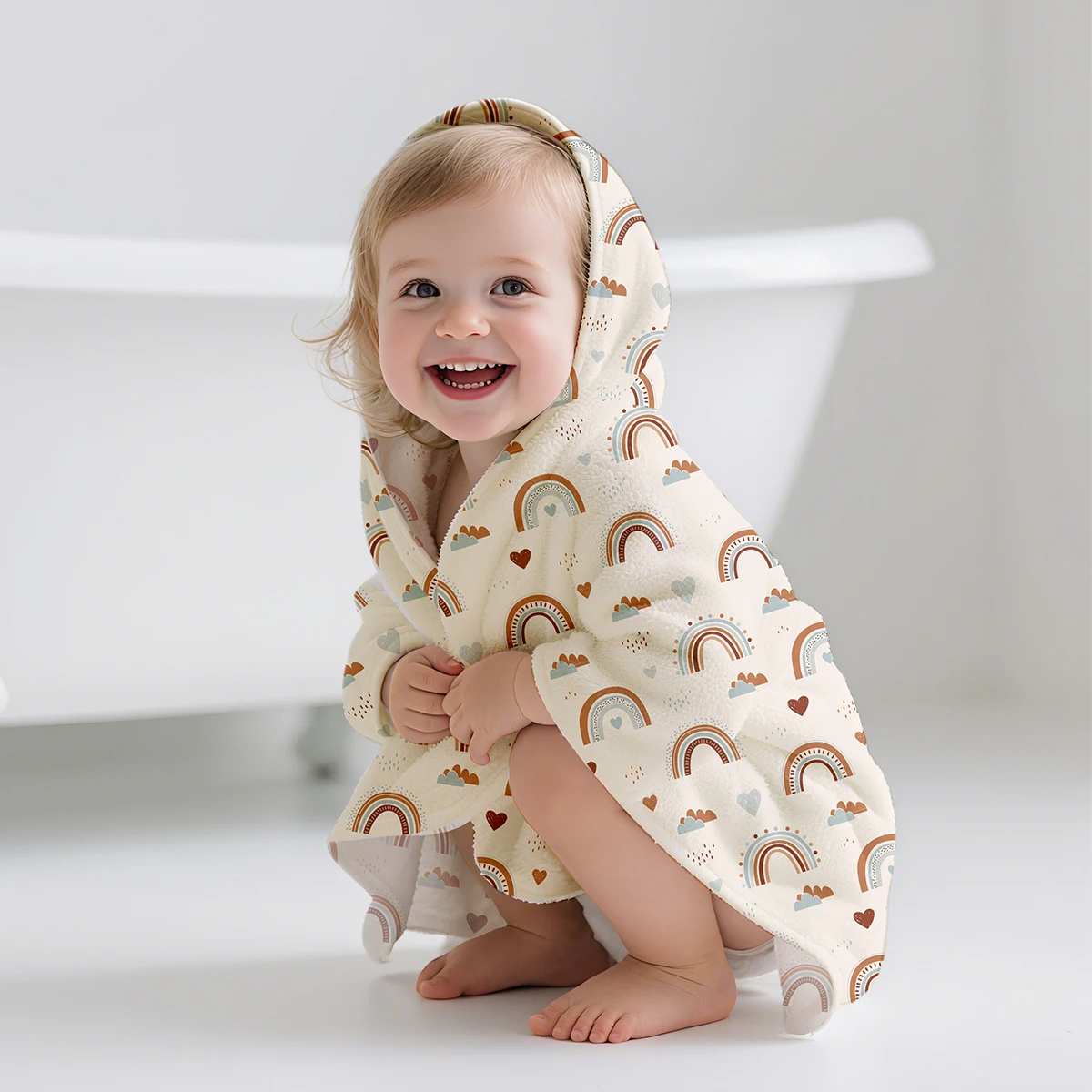 

Microfiber Children's Hooded Bathrobe Beach Bathroom Pool Towel Robes Soft Child Hooded Cloak Bathrobe Breathable