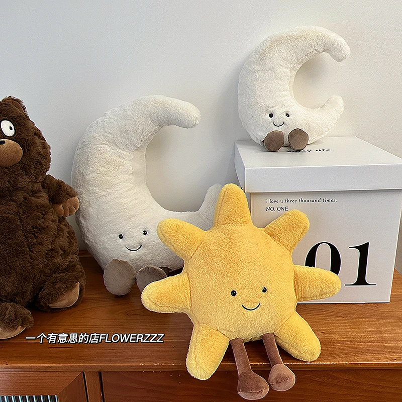 

Милая плюшевая подушка «Солнце и Луна», милая улыбающаяся солнце, белая луна, мягкая игрушка, мягкий домашний декор, диван-кровать, декоративная подушка