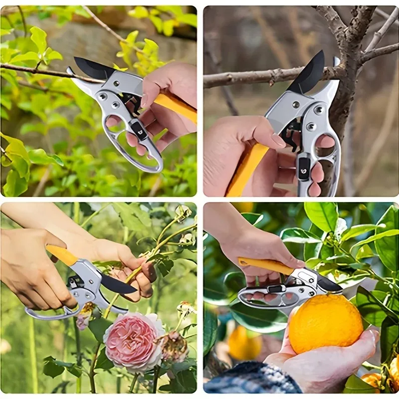 Ergonomic Pruning Shears - Titanium-Plated Alloy Steel, Quick Efficient Cuts, Labor-Saving Spring, For Garden and Fruit Picking image 4