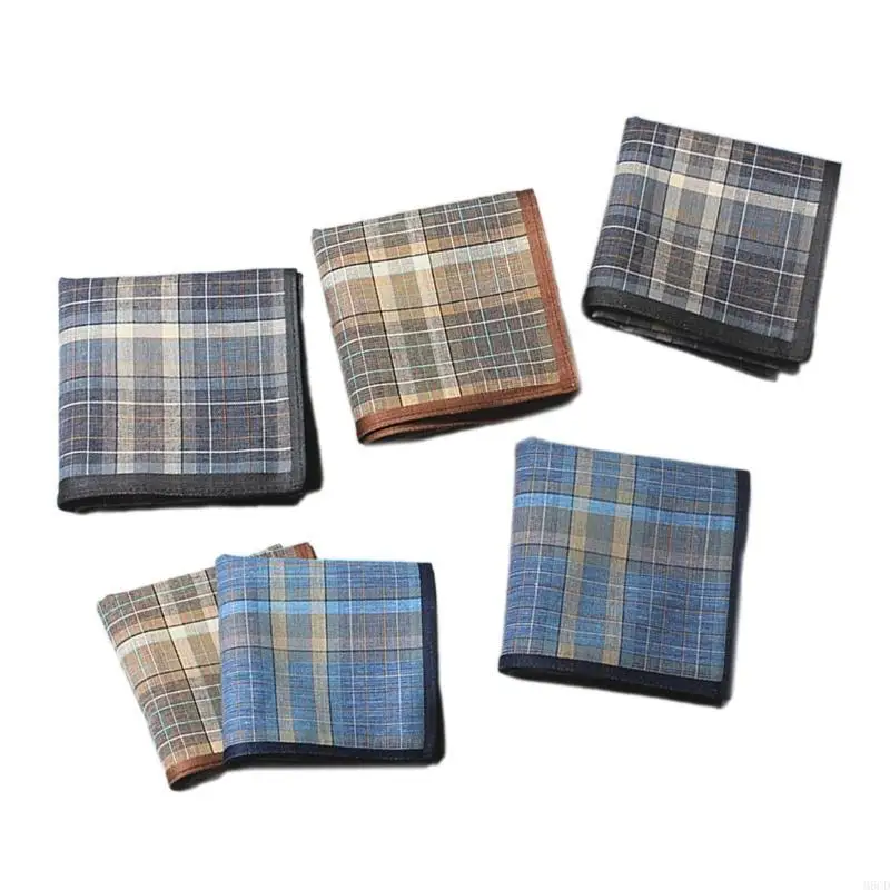 M6CD 6PCS Ademende stof zakdoeken Big Bandannas voor volwassen vierkante pocket 40