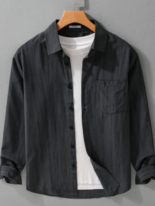 

Casual Printed Long Sleeve Men's Shirt Autumn New Style Turn-down Collar Jacket Loose Fit Japanese Style Thin Material for Da...