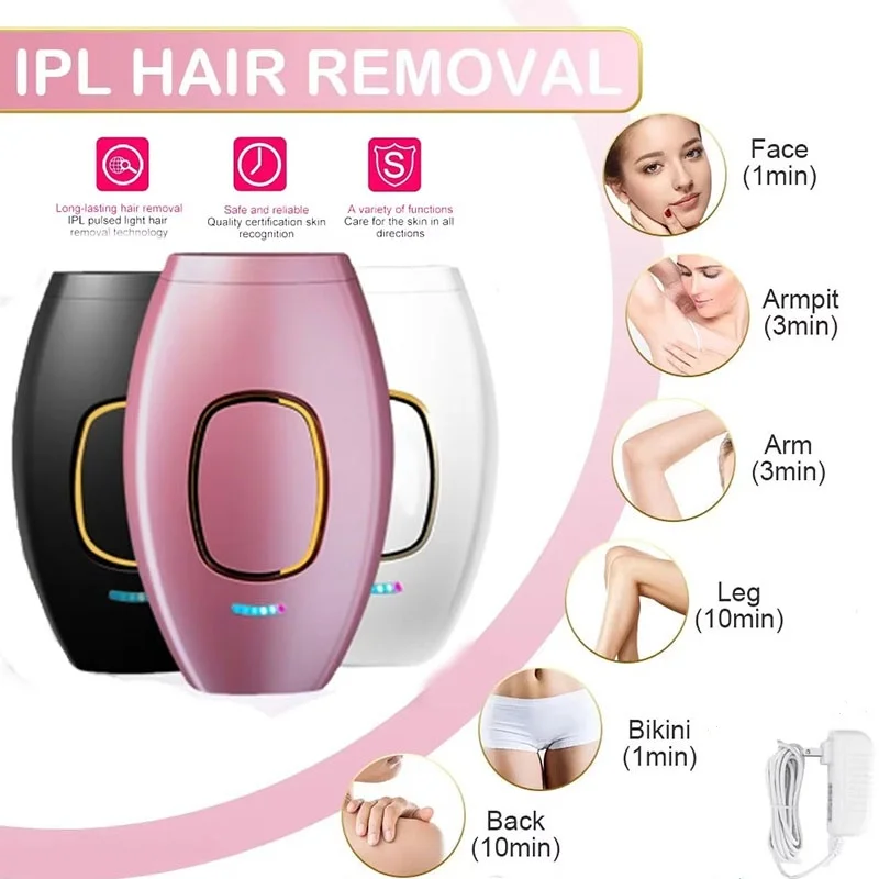 New Painless Women Hair Removal Pulsed Permanent Laser Hair Removal Home Equipment Body Bikini IPL 500,000 Flash Epilator