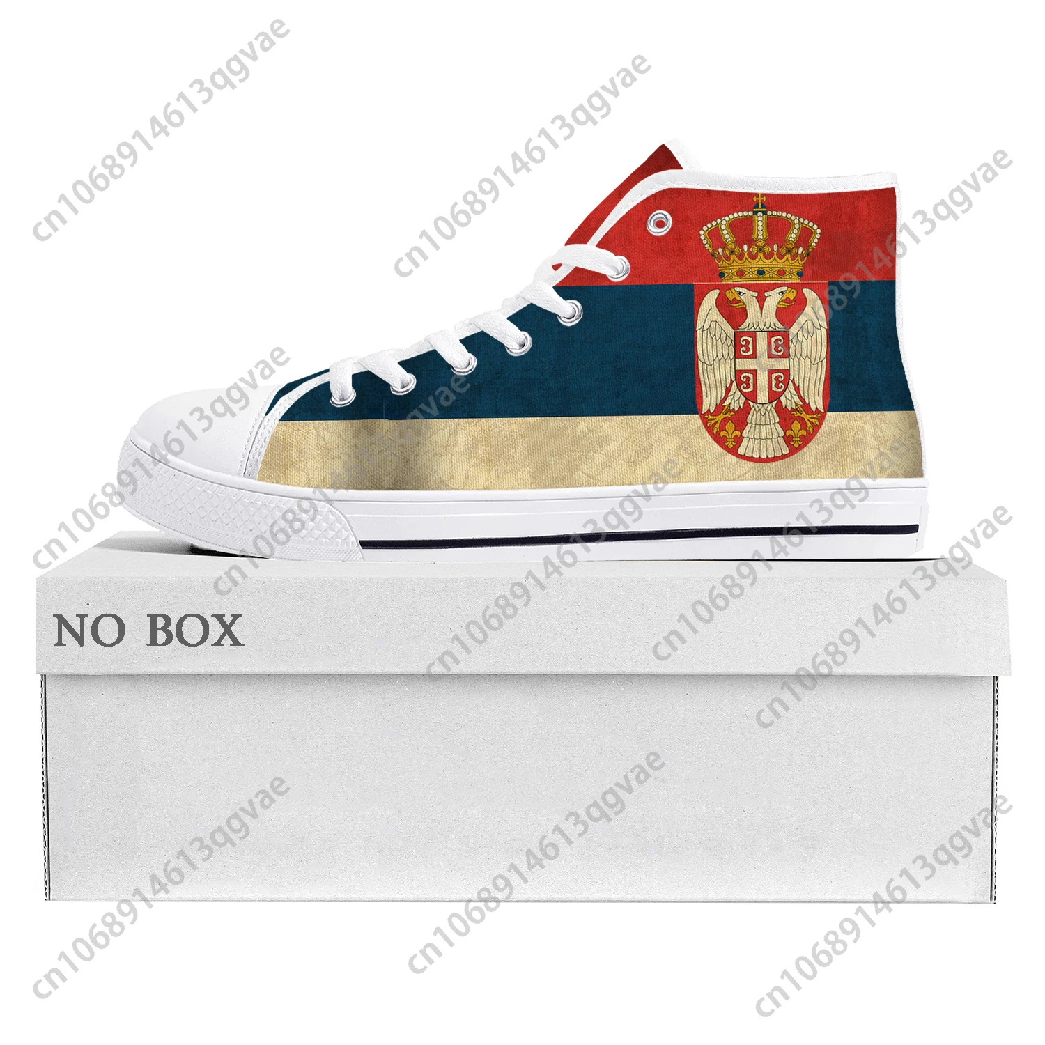 Serbian Flag High Top High Quality Sneakers Mens Womens Teenager Canvas Sneaker Serbia Casual Couple Shoes Custom Shoe