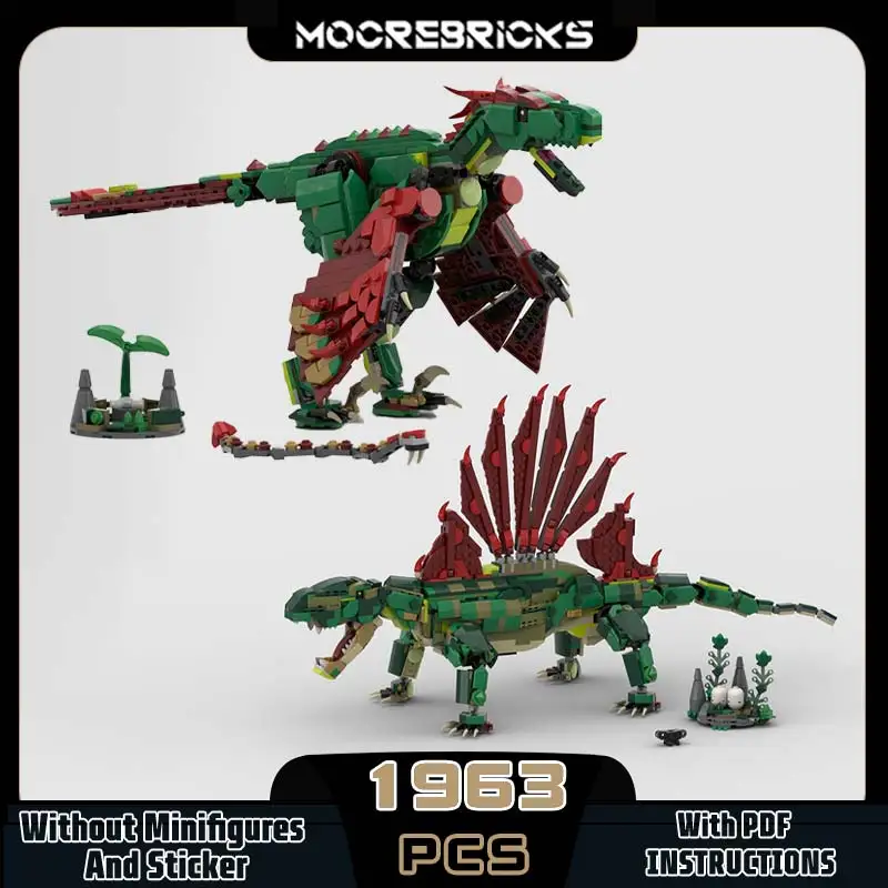

Модель средневекового дракона MOC, утутаптор, ostrommaysi Dimetrodon Grandis, строительные блоки, сделай сам, сборка, игрушка-головоломка, кирпичи для пожилых людей, подарки