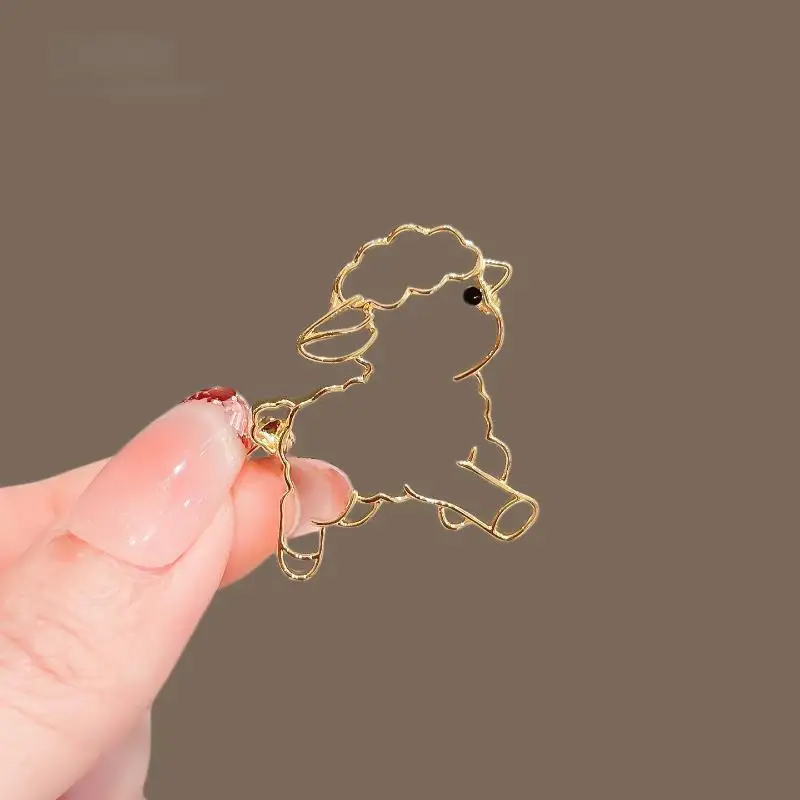 § Cute Golden Hollow Sheep Brooch Cartoon Design For Jackets Scarves Bags Daily Wear Accessory
