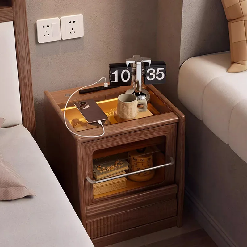 

Modern Mobile Bedside Table Bedroom Coffee Cabinets Drawers Luxury Storage Nightstand Organizer Mesa De Noche Trendy Furniture