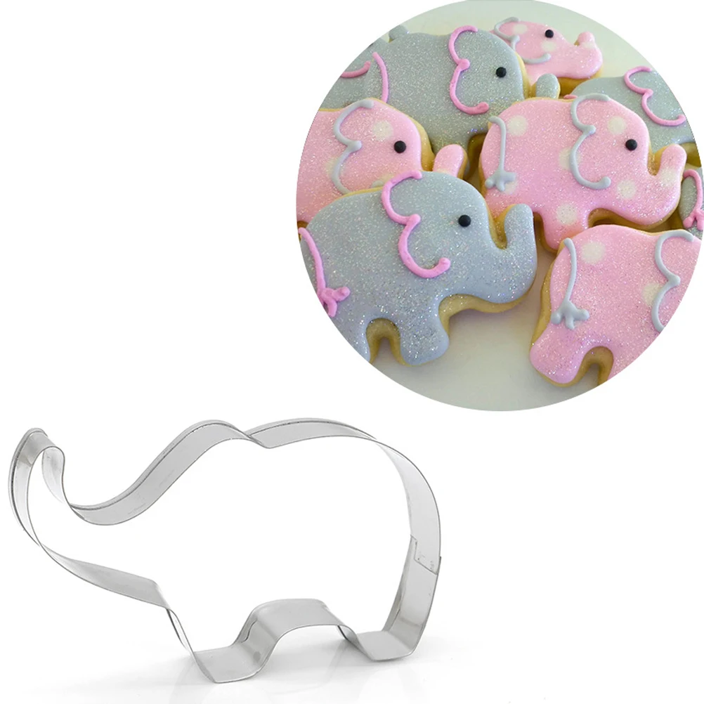 

4 Pcs Stainless Steel Elephant Shaped Cookie Cutter Mold for Cake Fondant Chocolate Easy Clean Non Stick DIY Baking Tool Home