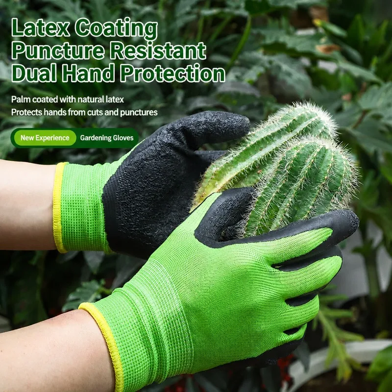 Non-slip Wear Resistant Gardening Gloves, Puncture Breathable Protective Gear for Planting Flower Potting Trimming Florist Daily