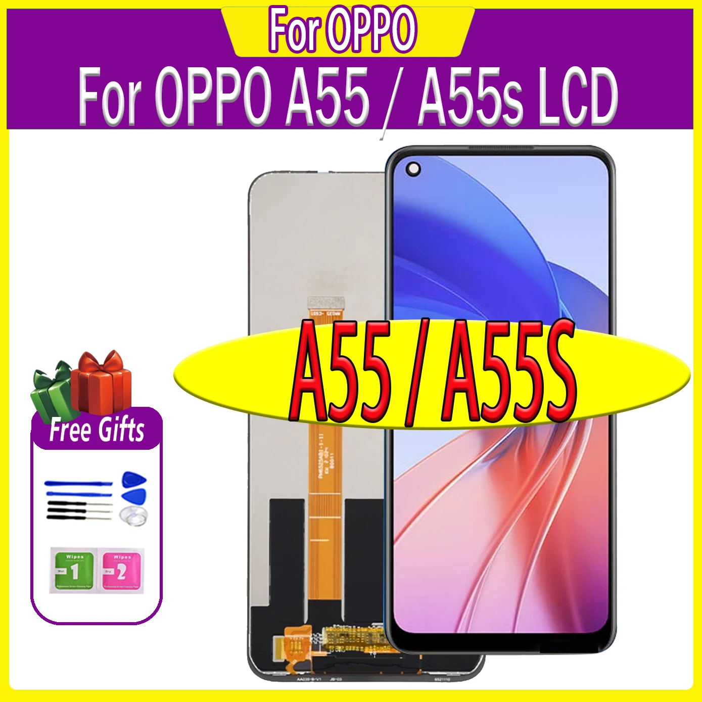 

6.51"Lcd For Oppo A55 4G/A55 5G LCD CPH2325 PEMM00 Display Touch Screen For OPPO A55S 5G CPH2385 Display Assembly