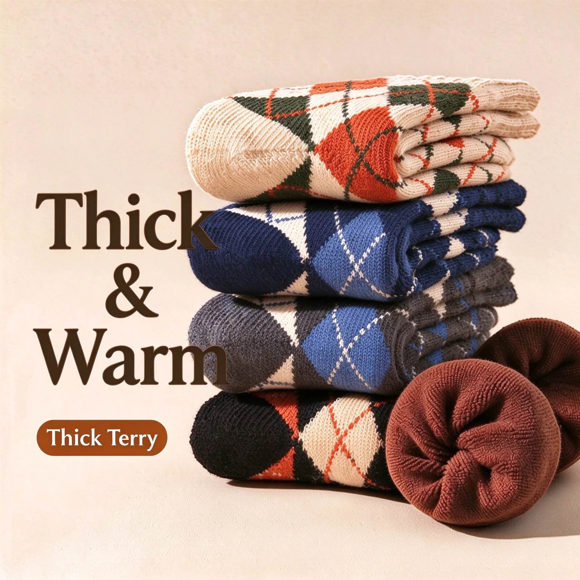 Thermal Sock Winter - زوجان من جوارب رجالية شتوية من