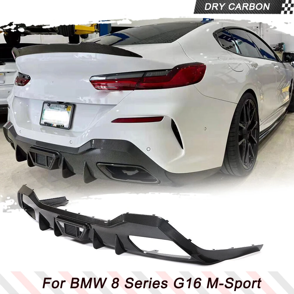 Dry Carbon Car Rear Diffuser Lip Spoiler For BMW 8 Series G16 M Sport Sedan 4 Door 850i 2018-2022 Car Rear Bumper Diffuser Lip