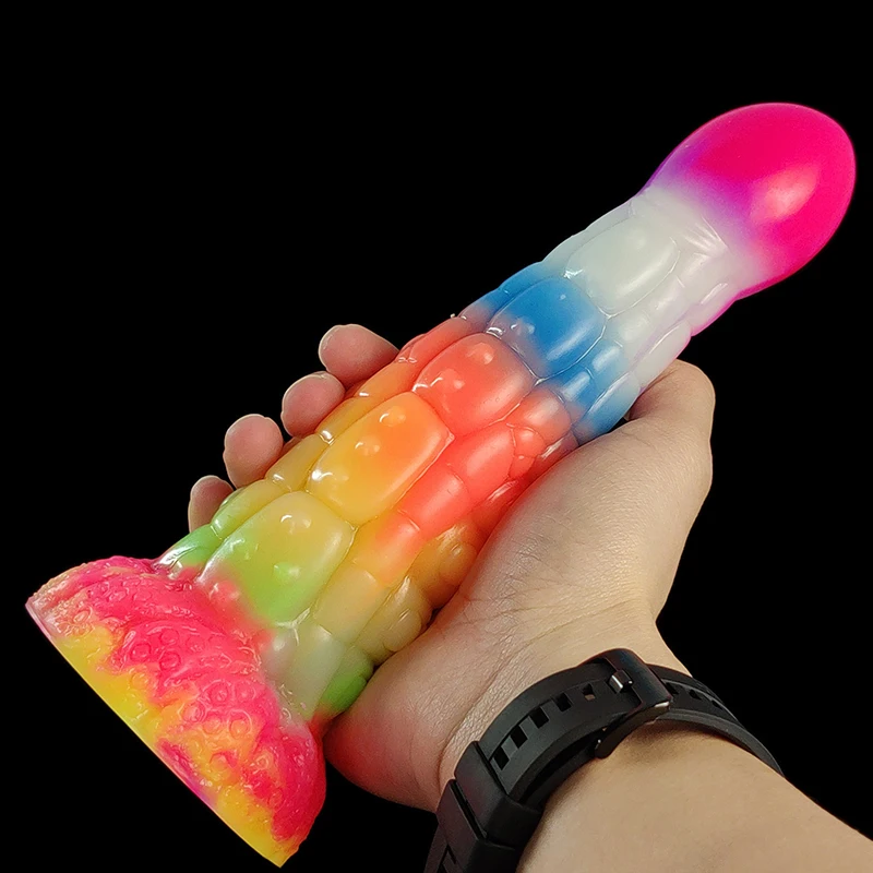 Mook Grande Cone Silicone Anal Plug Fantasia Luminous Dildo Brinquedo do sexo colorido para mulheres Masturbadores Adulto 18 + Sexo