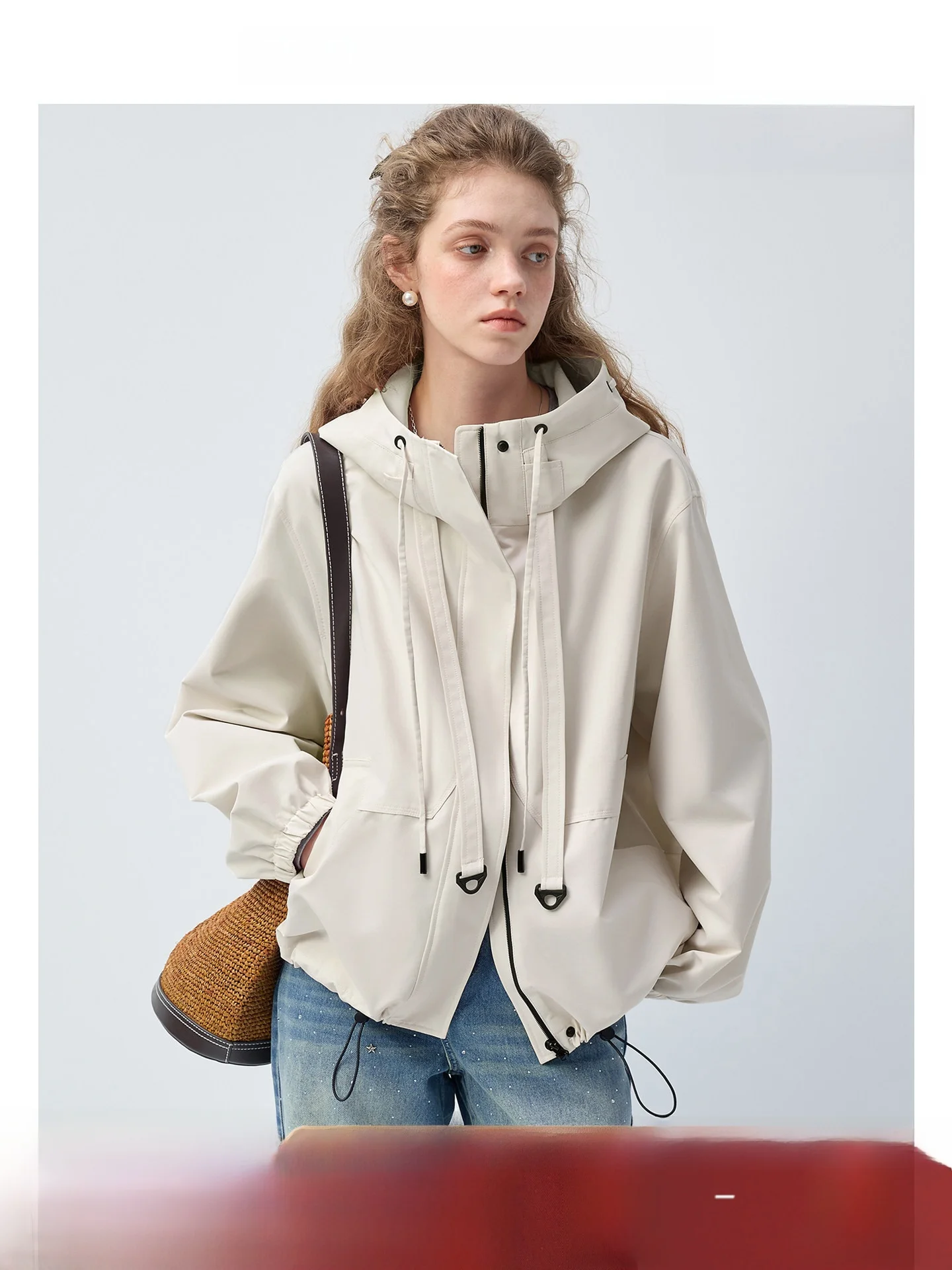 

Женская куртка VEGA CHANG, весна 2026, новая, свободного кроя, универсальная, для активного отдыха и повседневной носки, с капюшоном, на молнии, длинная, цветная