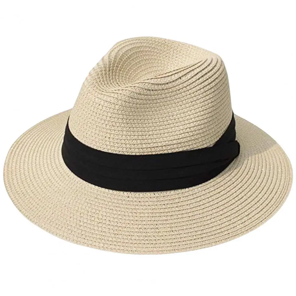 Foldable Sun-blocking Hat Wide Brim Sunshade Straw Hat for Summer Vacation Anti-uv Breathable Foldable Cap for Travel Unisex