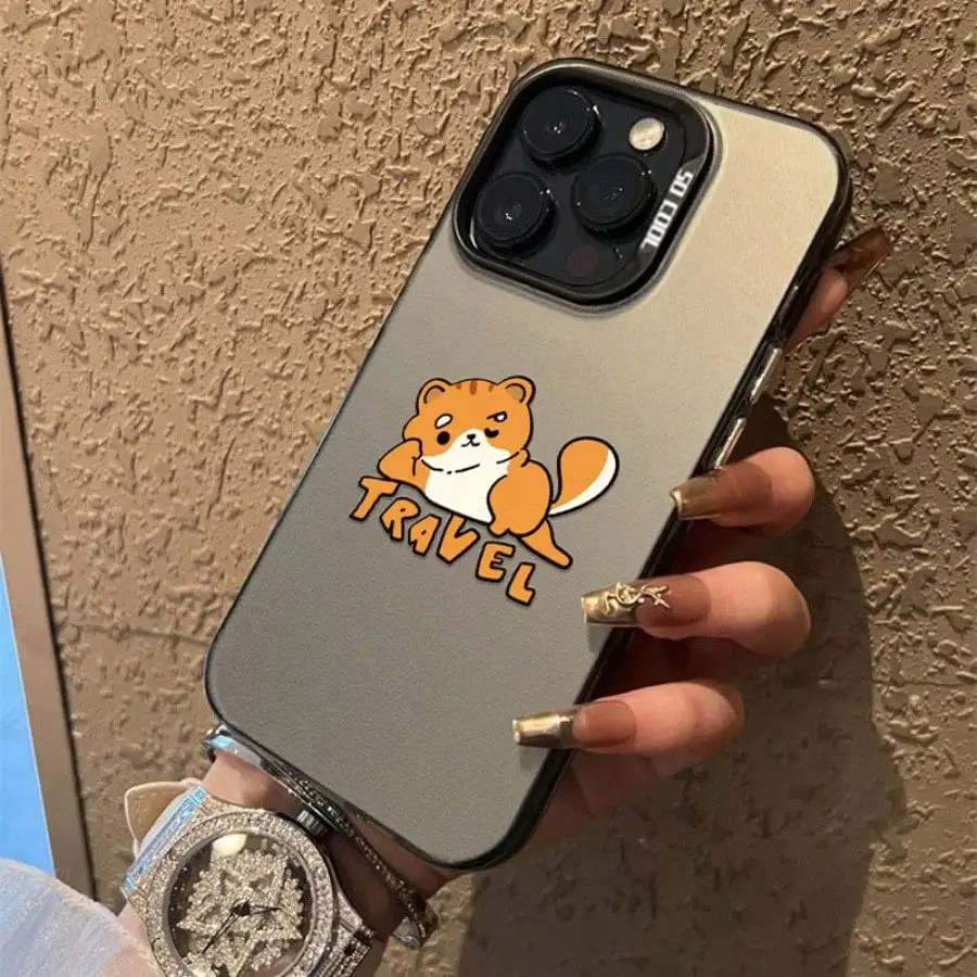

Simple Cat phone case for iPhone 16 15 14 13 12 11 Pro/ Max/Plus shock-proof rear cover anti-fingerprint