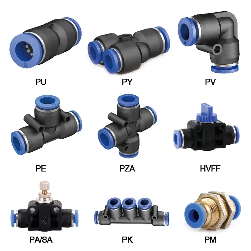 PE PV PU PK PZA PY HVFF LSA PM Pneumatic Fitting Tube Connector Tube Air Hose Quick Release Fitting 4mm 6mm 8mm 10mm 12mm 16mm