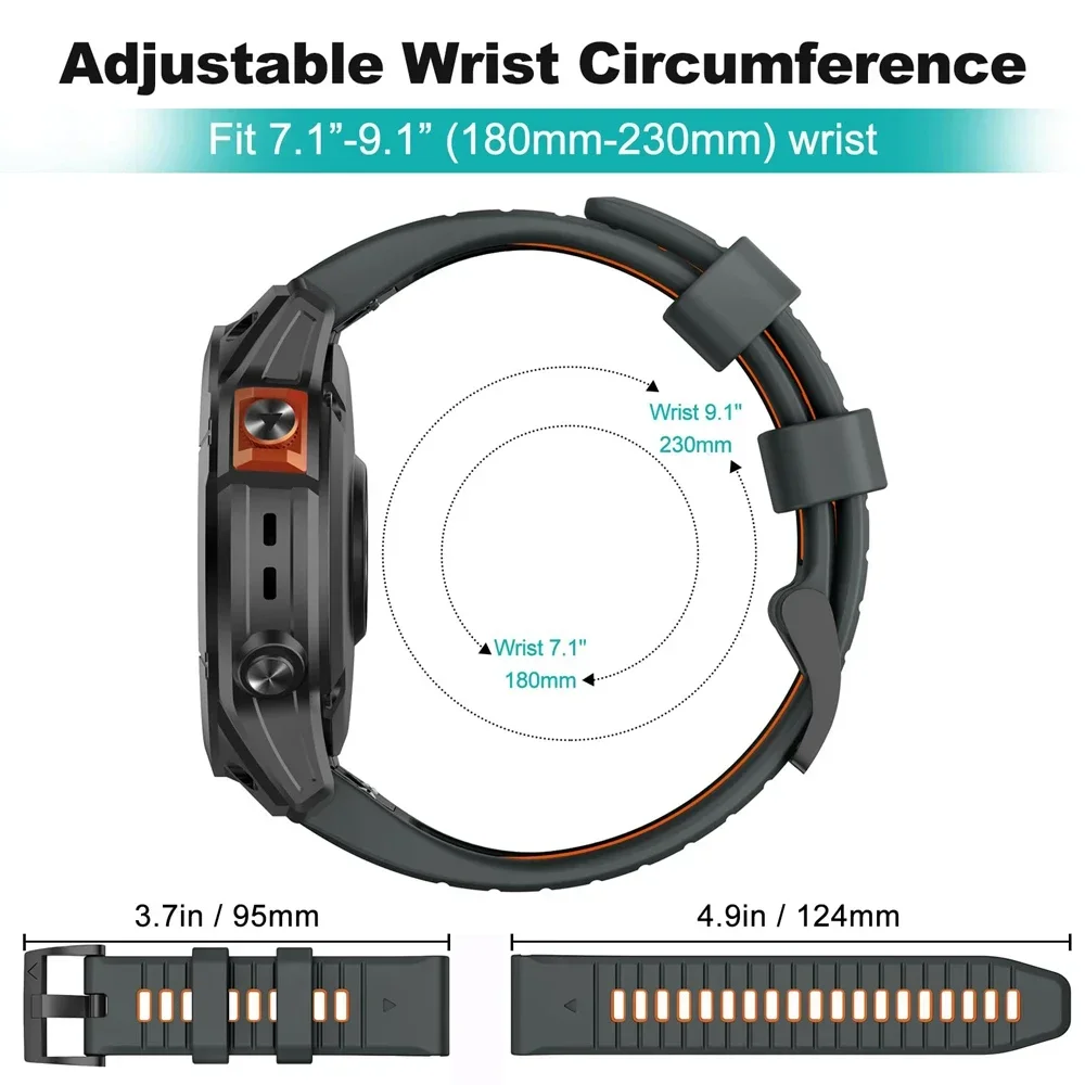 22mm 26mm Sport-Silikonarmband für Garmin Enduro/Epix Tactix 8 Instinct 3 Forerunner 970/Fenix 7X/7 8 PRO 8x QuickFit Uhrenarmband – Detail 24