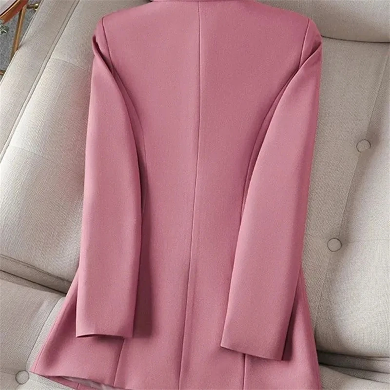 Fashion 2024 Blazer Women\'s Long Sleeved Jacket Pioneer Office Three Split Solid Women\'s Jacket Pink Black Beige Blazer Women