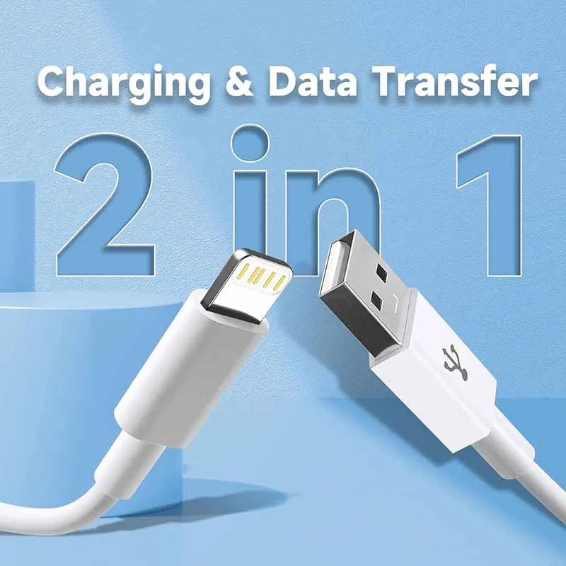 USB A to Lightning Cable For iPhone 14 13 12 11 Pro Max Plus XR Xs Max USB A Fast Cable Charger Wire Phone Accessories 1M 2M 3M
