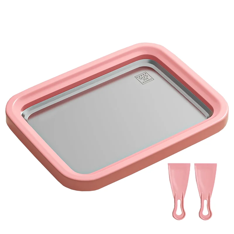 B58B-Ice Cream Frozen Yogurt Machine Great For Making Ice Cream, Fruit Shakes, Smoothies Quick Cooling Tray With Two Scrapers