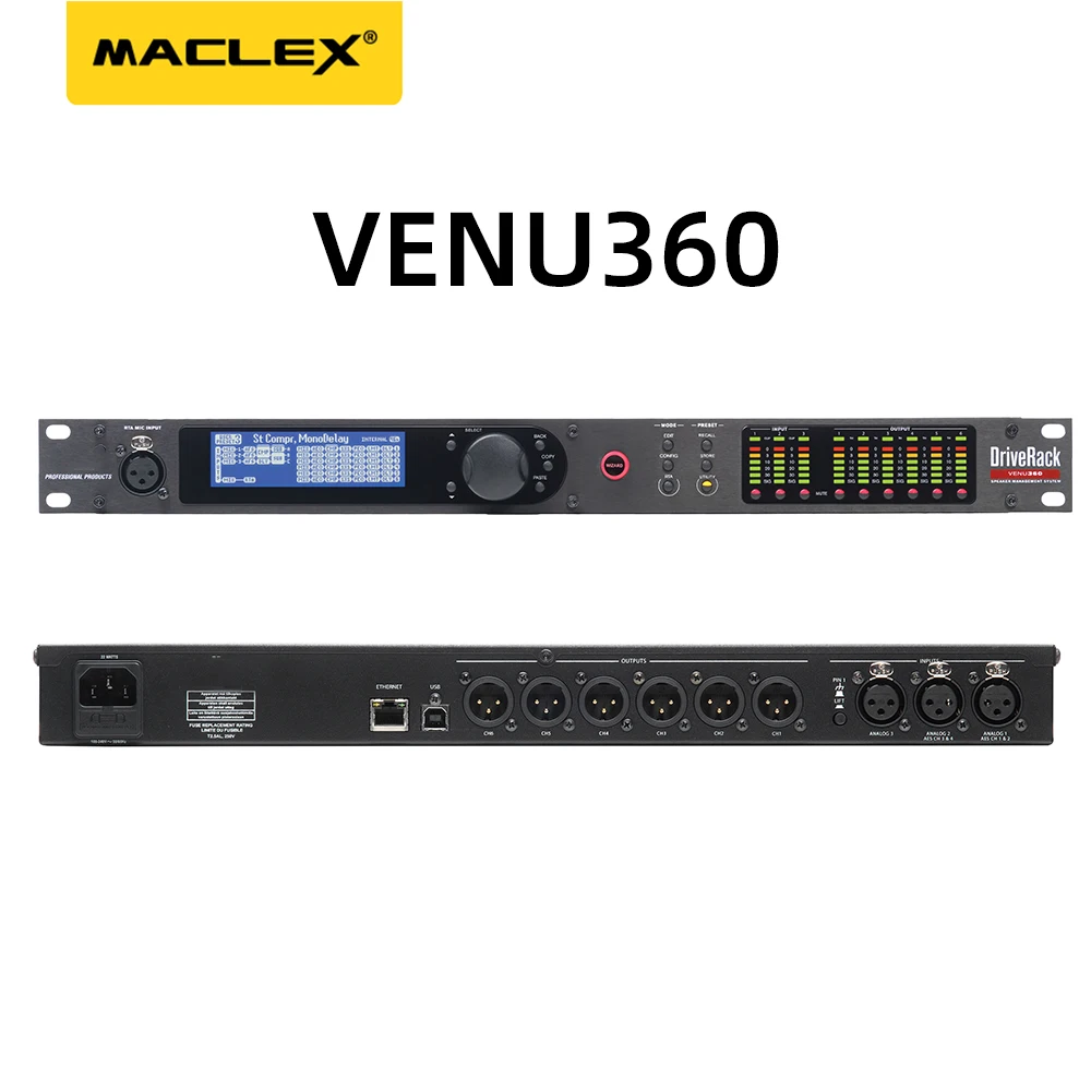 Maclex PA2/VENU360 2 Eingang 6 Ausgang Bühne Prozessor Original Software Pro Audio Fahrer Rack Professionelle Lautsprecher Audio Prozessor