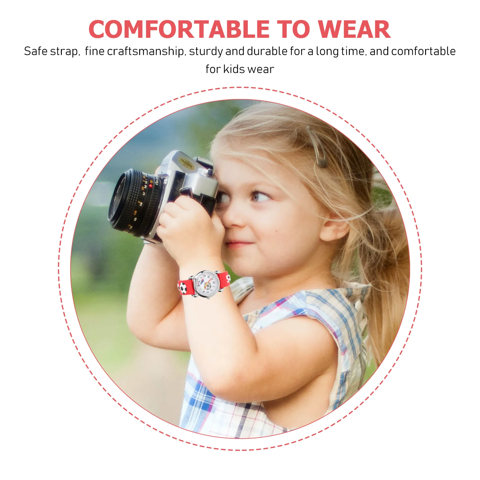 ساعة يد مزخرفة برسوم كرتونية، حزام ناعم قابل للتنفس، أرقام واضحة، تصميم قرص شفاف، عملي ومتين #6