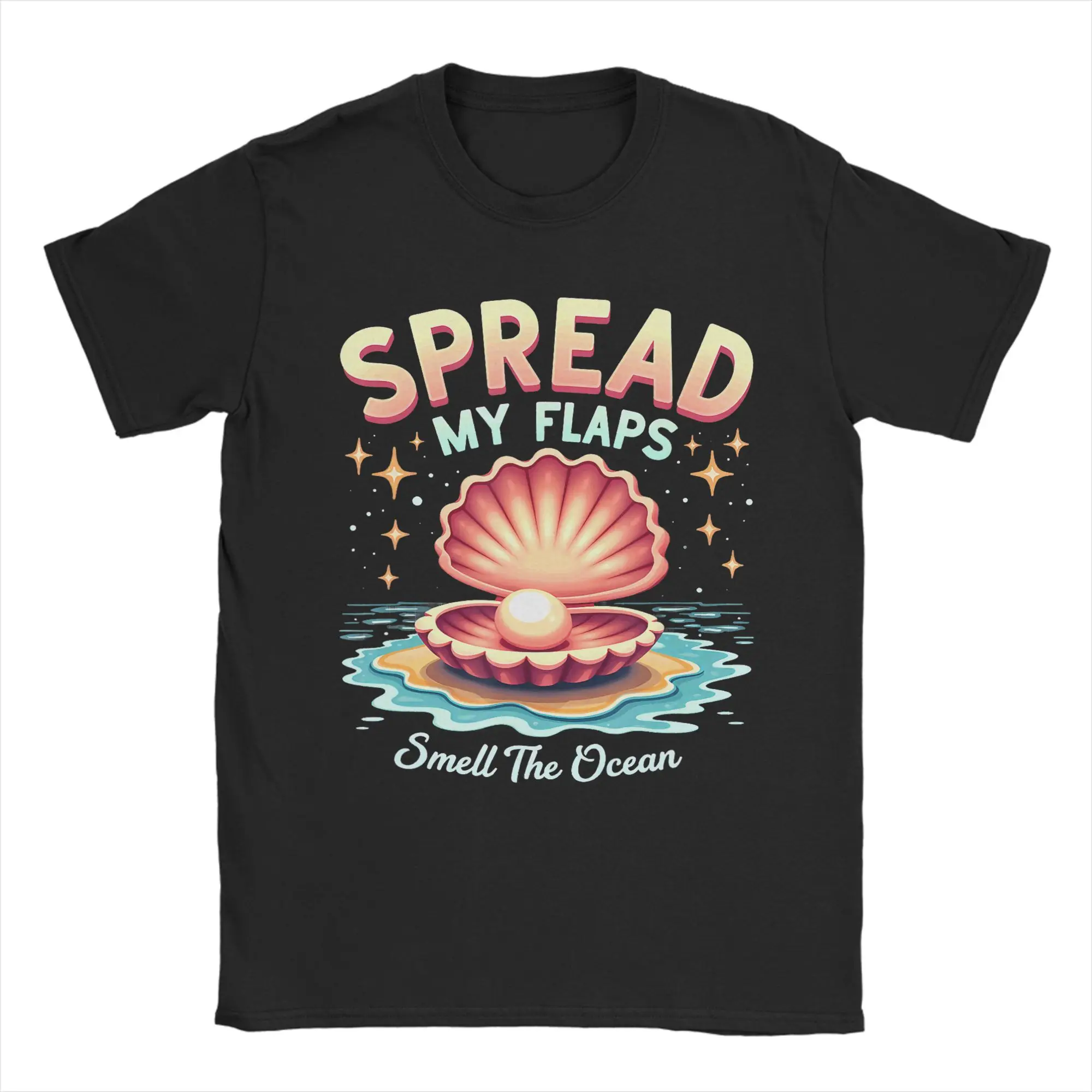 Spread My Flaps Smell The Ocean Men T Shirt  Cool Tees Short Sleeve Round Collar T-Shirt Cotton Plus Size Clothing
