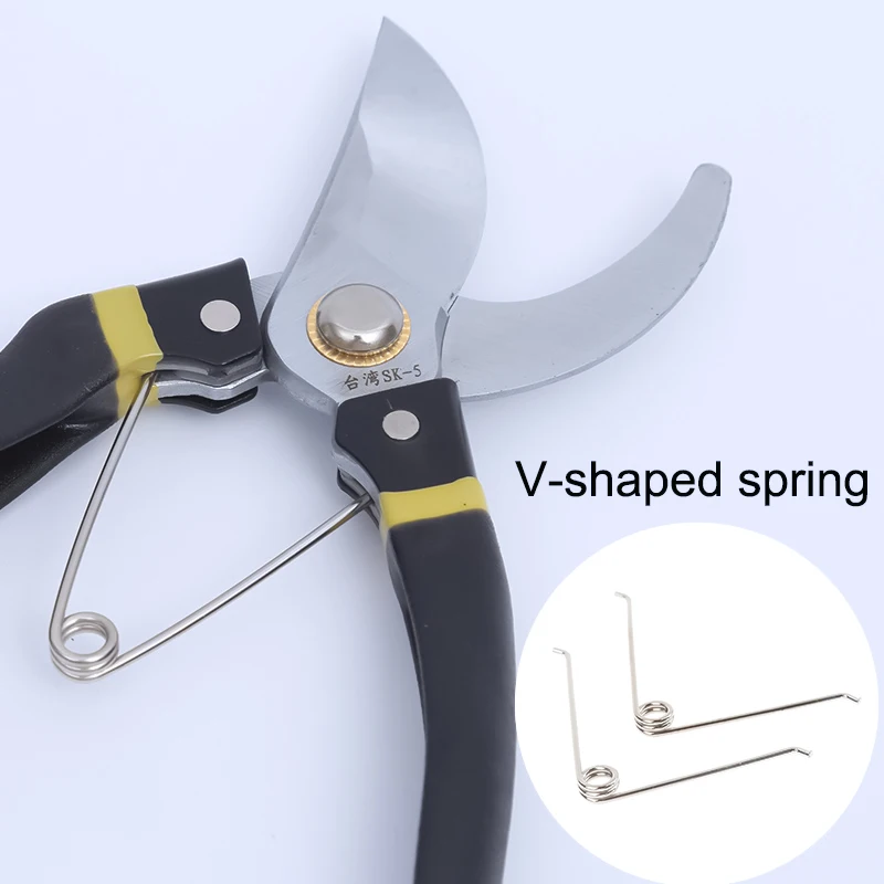 10 pezzi a forma di V molla di compressione in acciaio forbici da giardinaggio accessori strumento parti di ricambio flessibili antiruggine giardinaggio