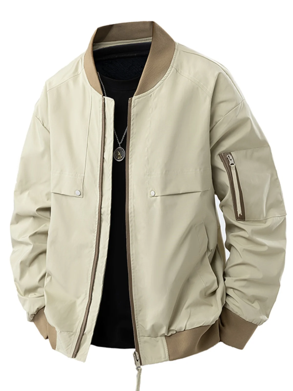 

Весенний новый одинарный мужской бейсбольный воротник Jaet, свободный повседневный тонкий бейсбольный воротник, верхняя одежда из дышащего полиэстера, молодежная ...