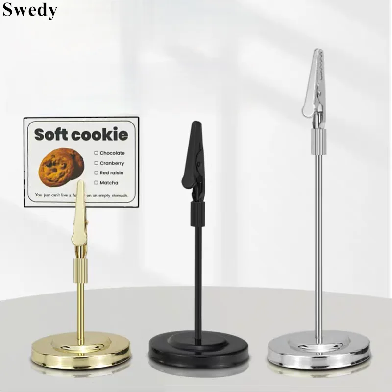 6 Pieces Stainless Steel Table Number Holder Stand Place Card Holders Restaurants Wedding Party Menu Memo Sign Photo Clip