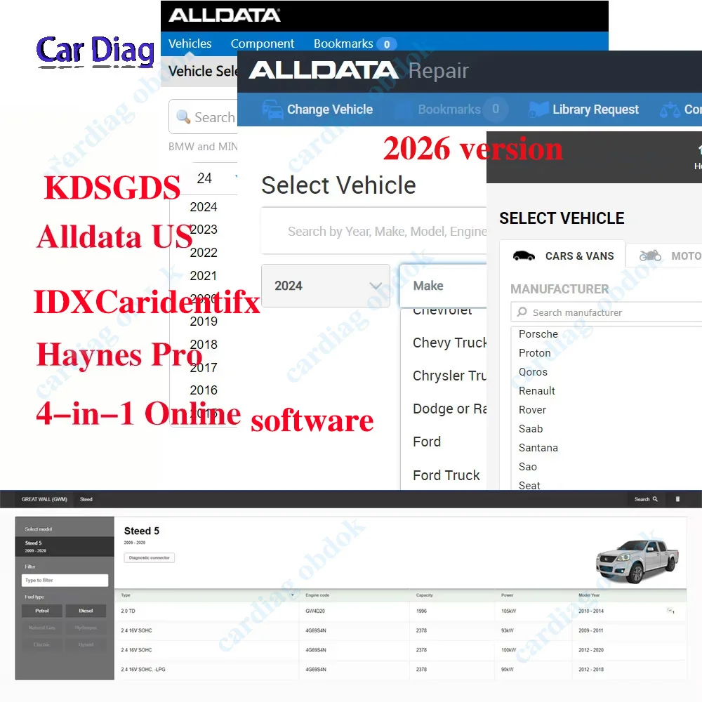 

2026 Alldata US Online Software Haynes Pro KDSGDS Auto US Data Workshop Car Data Easy Install Support Phone Tablet Computer