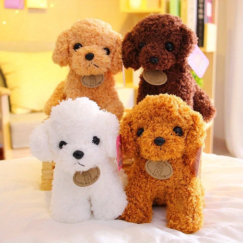 7.87inch Simulation Teddy Dog Plush Toy Stuffed Animals Doll Puppy Dog Doll Cute Curly Dog Gift for Children