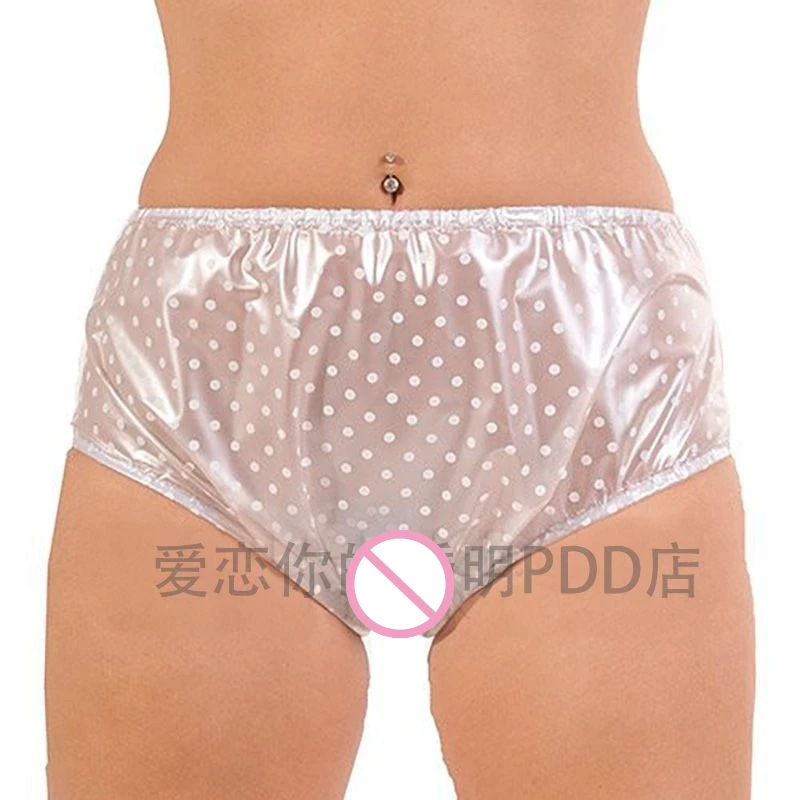 Mutandine sexy in PVC trasparente per adulti Intimo erotico impermeabile Coppie Giochi di ruolo Fantasia Affascinante Vita media