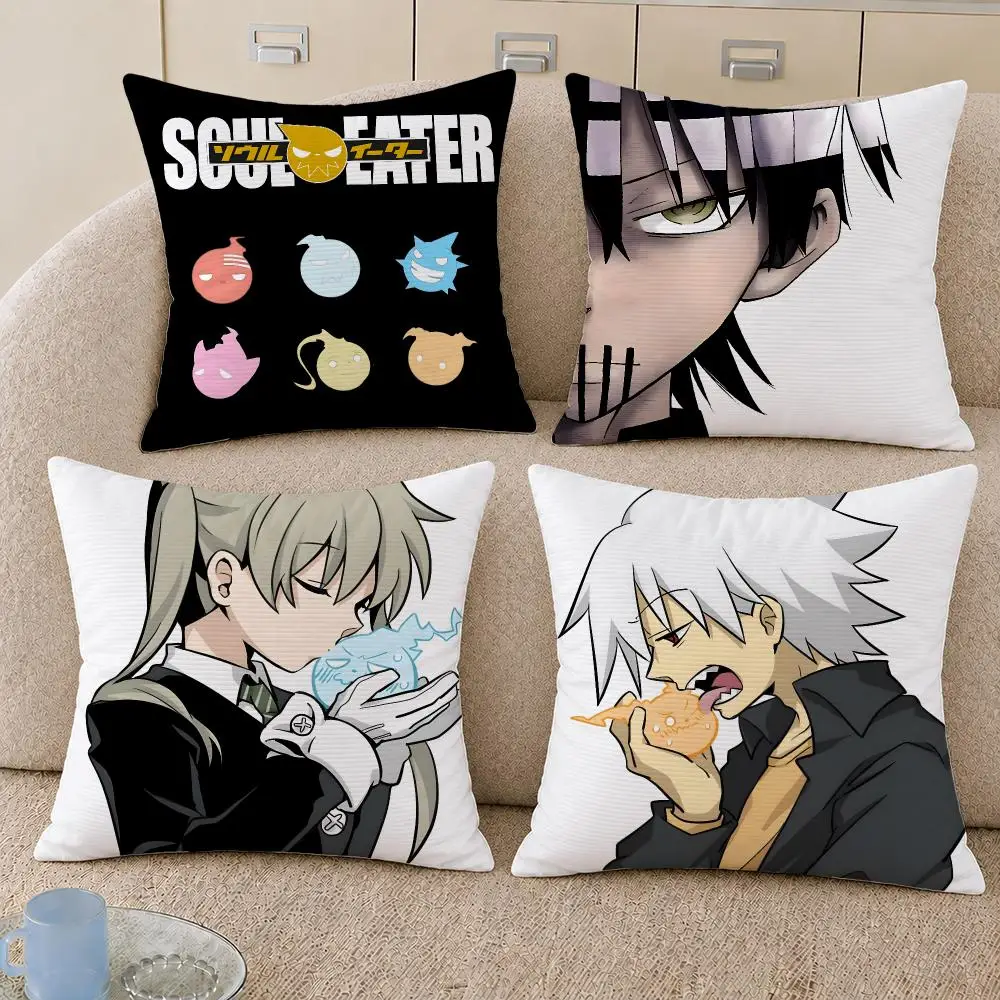 Anime Soul Eater Maka Albarn Chibi Cushion Cover Decorative Pillowcase Soft Short Plush Cozy Durable Sofa Home Decor Items Gift