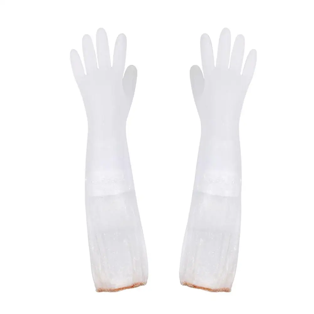 Waterproof And Warm Rubber Gloves Kitchen Washing Dishes Gloves Women’s Cleaning Gloves Housework K3a6