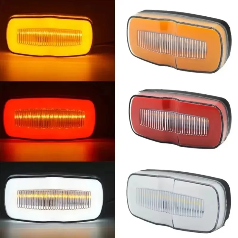 Led Side Marker Lights Rear Tail Lamp Car Trailers Lorries Buses SUV RV 12V 24V Trucks 28LED Turn Signals Flowing Yellow Light