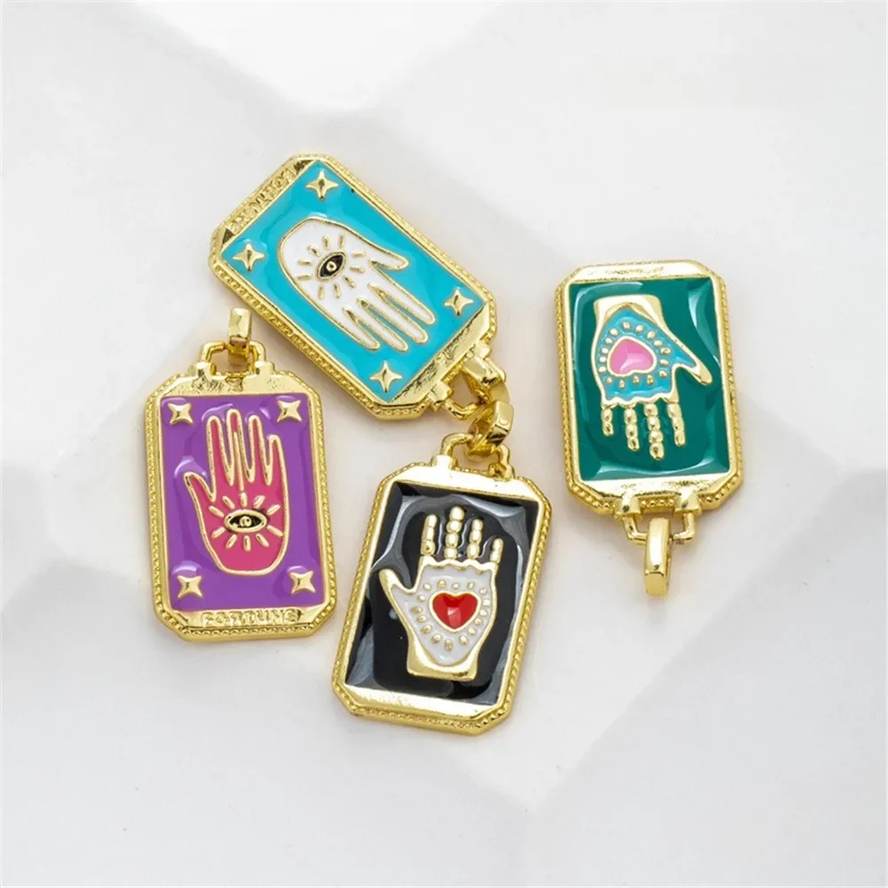 

14K Gold-wrapped European American Retro Palm Oil Drop Pendant DIY Accessories Listing Chain Pendant Handmade Jewelry Materials