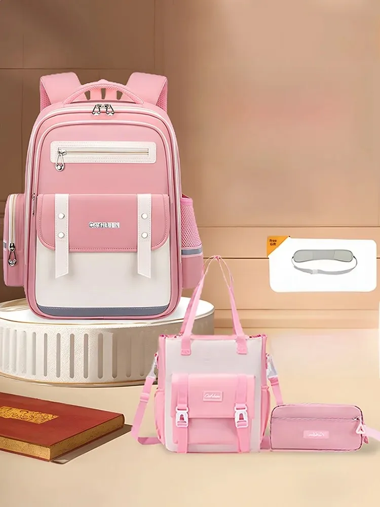 Ultra-Lightweight Comfortable Girls School Bag Primary School Students Grade One to Six Children Stress Relief Dual-Shoulder Bag