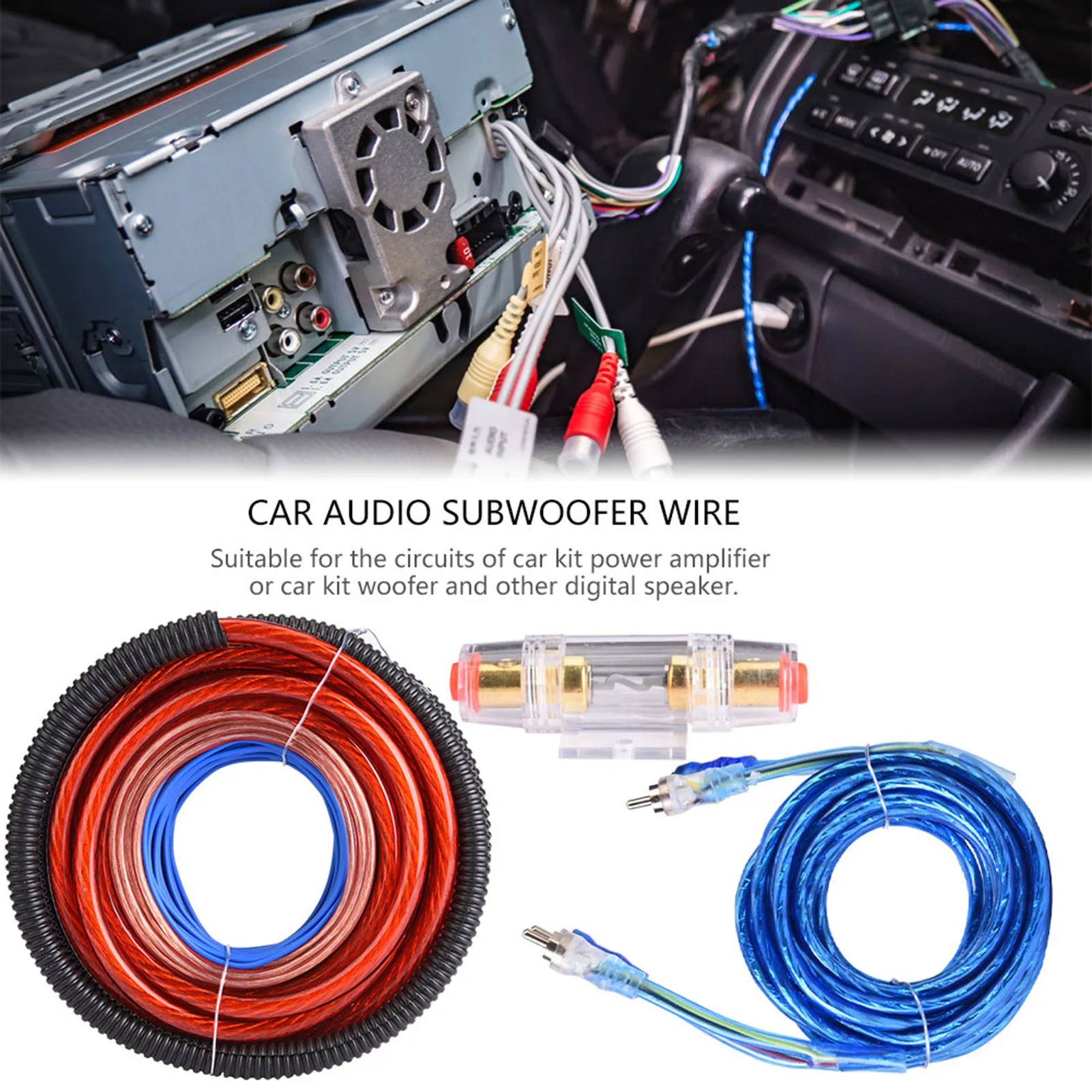 4 Guage 2800W Car Audio Subwoofer Amplifier Speaker Installation Wire Cable Kit  Suit Car Audio Subwoofer Installation Kit