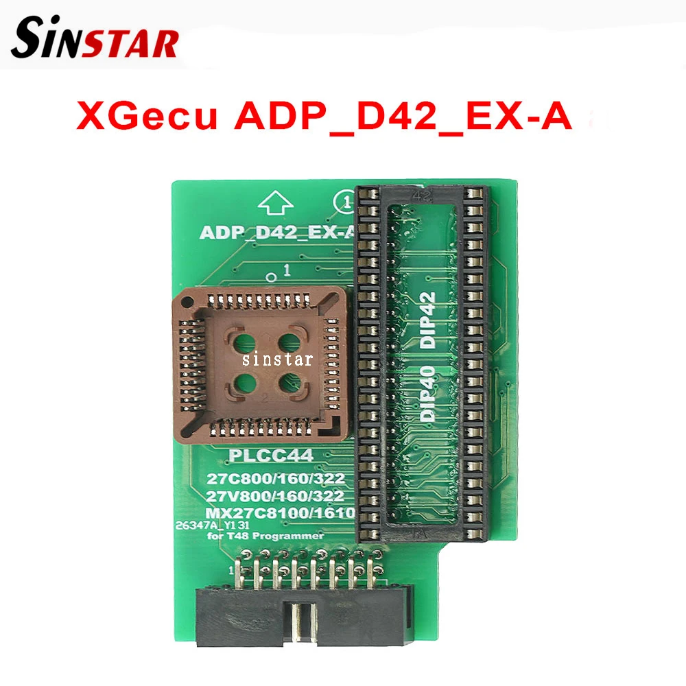 XGecu ADP_D42_EX-A Adapter with Black ZIF Socket for PLCC44 DIP42 27Cxxx 27Vxxx EEPROM for T48(TL866-3G) Only