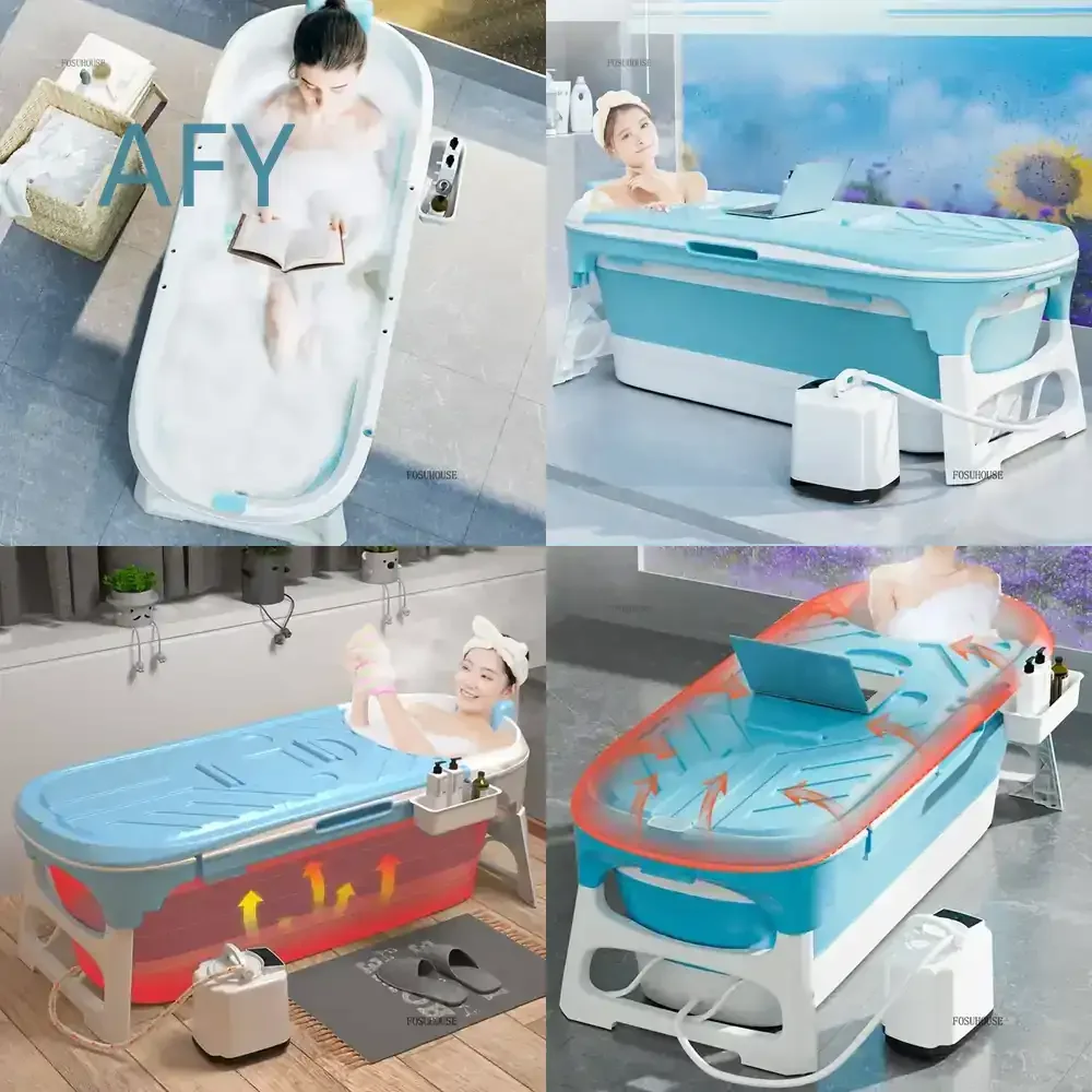 New Plastic Bathtub for B&B for Large Sturdy Sauna Bathtubs with Lid Modern Thickened Portable Bathroom Products for Home