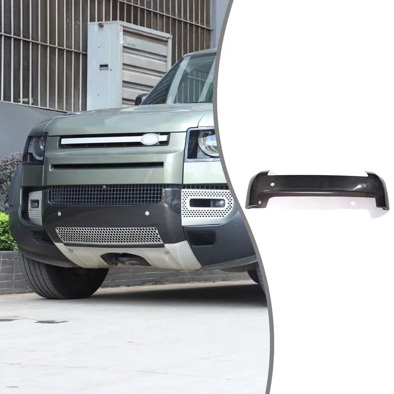 

Real Carbon Fiber For Land Rover Defender 90 110 2020+ Car front bumper license plate base panel decorative sticker accessories