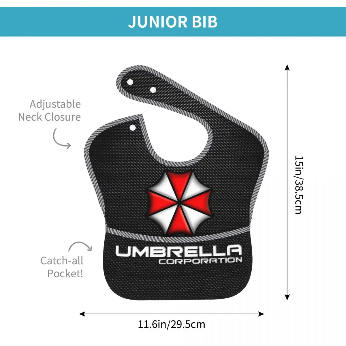 Red Umbrella Baby Bibs para comer, Tecido impermeável, Baby Boy ou Girl, Toddler Bib para comer