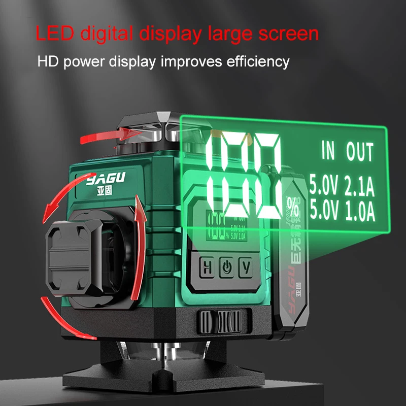 4D Laser Level With Remote Control 16 Lines Horizontal And Vertical Laser Level With 360 Rotating Window