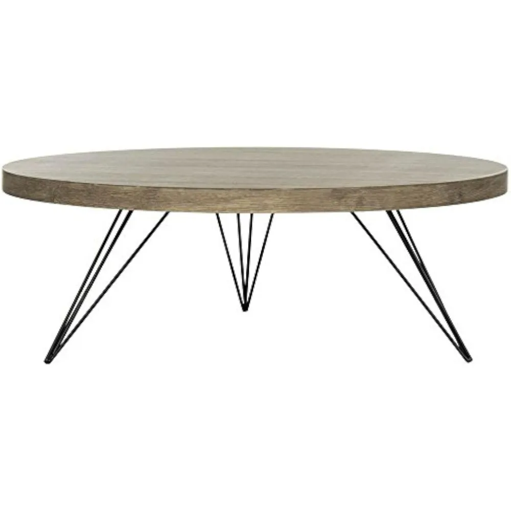 

Safavieh Home Collection Mansel, круглый журнальный столик из светлого дуба со шпилькой для волос середины века