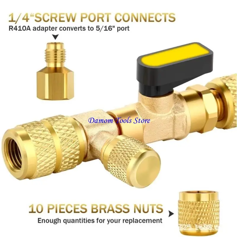 57BE Quick Install Valves Removal Tool Angled Ball set for R410A 32 Refrigerants